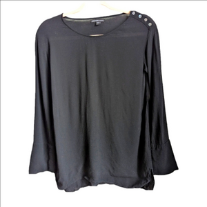 JAMES PERSE Black Minimalist Contemporary Vasuay Long Sleeves Top Size 1 Small